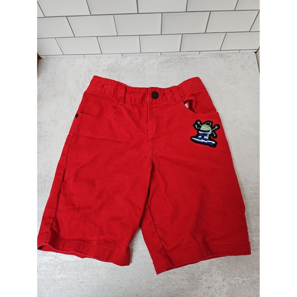 Garanimals 365 Kids Boys size 8 Adjustable Red Shorts, Surfing Monster, Stretchy